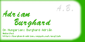 adrian burghard business card